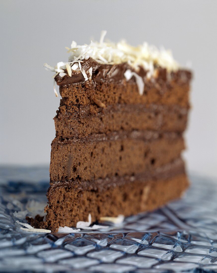 A Slice of Four Layer Chocolate Cake