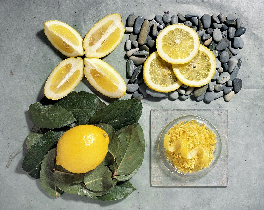 Lemon Variations: Whole, Wedges, Sliced and Zest