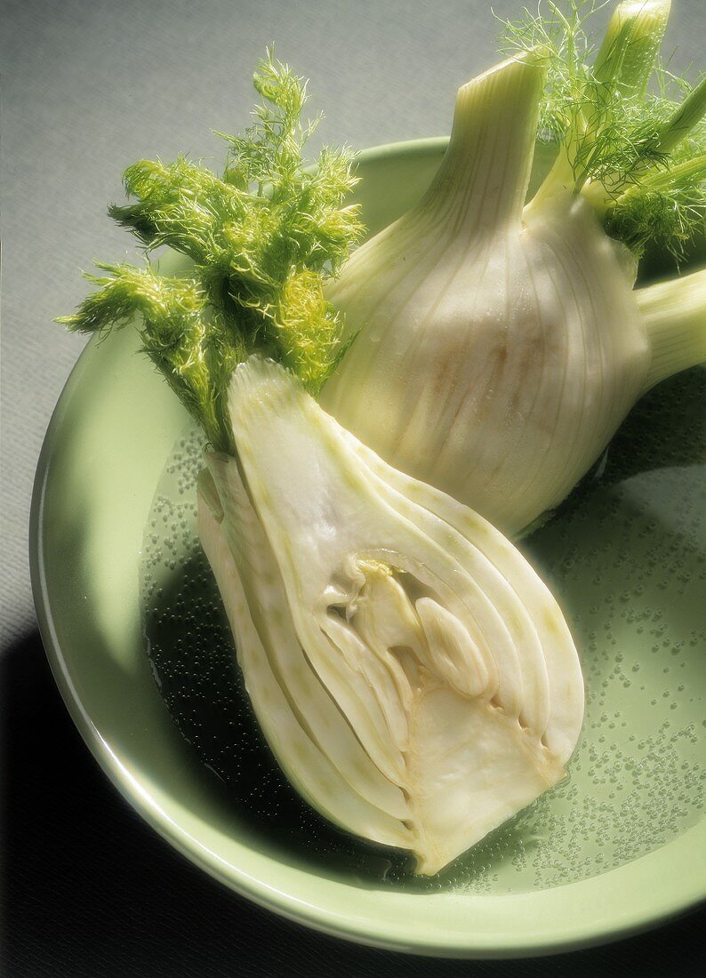 A Florence Fennel Bulb Cut in Half