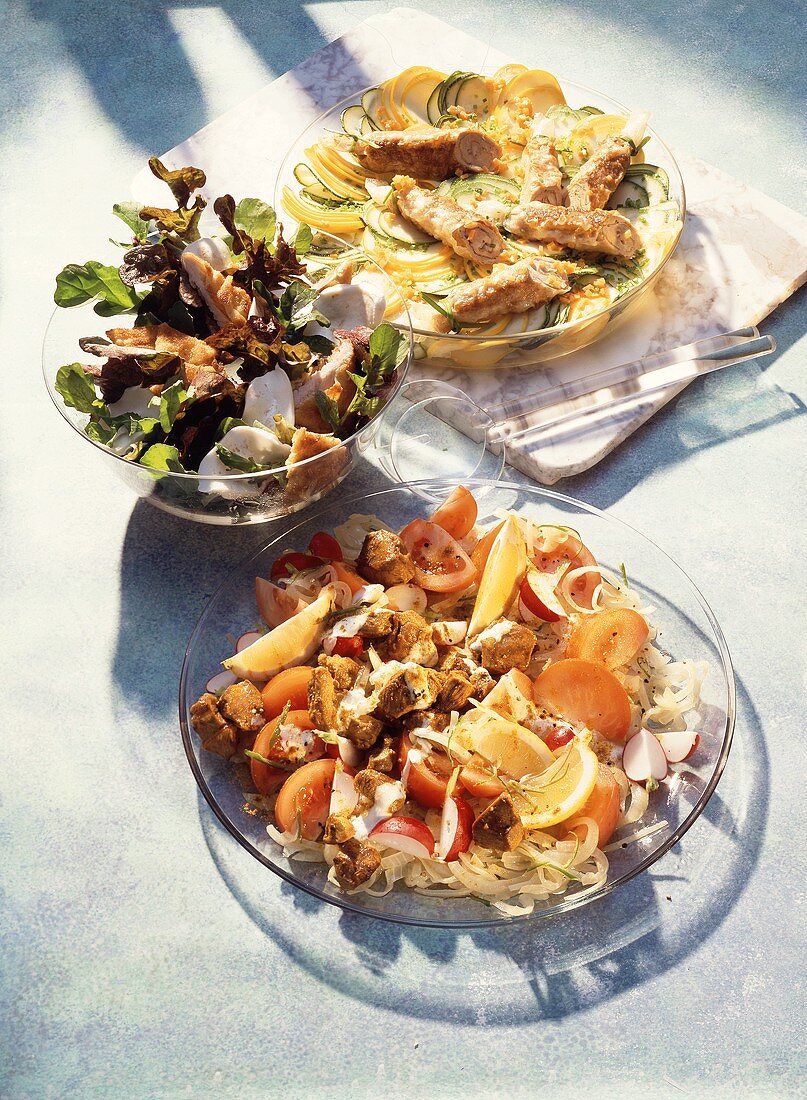 Assorted Salads with Meat