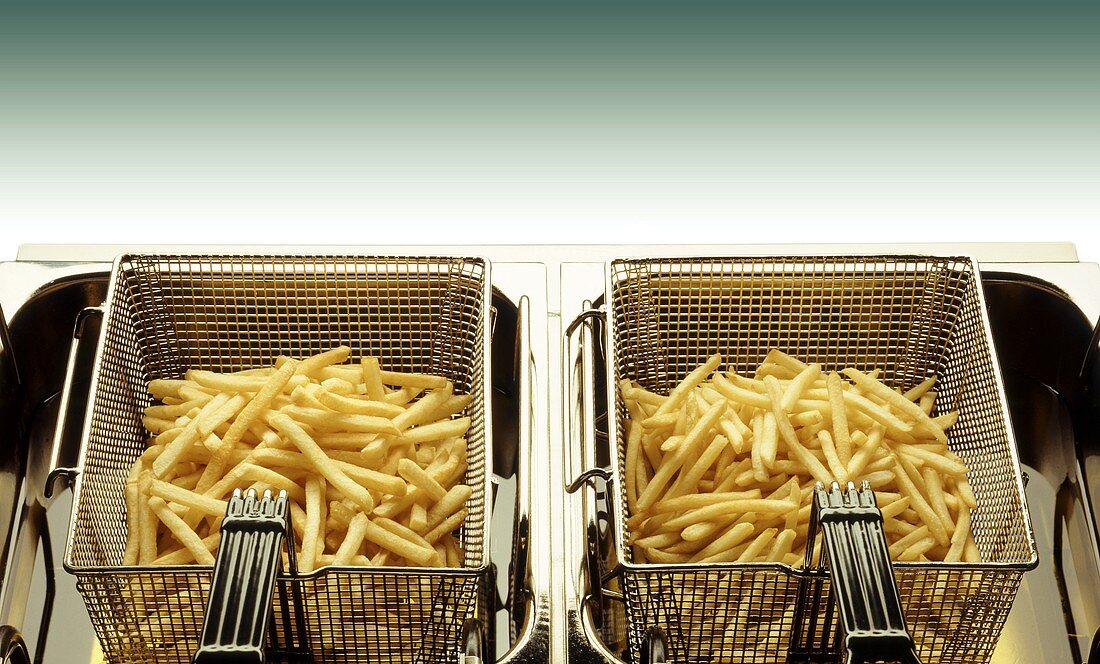 French Fried Potatoes in Two Frying Baskets