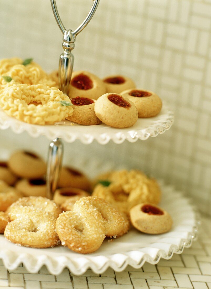 Cookie Assortment on a Serving Tier