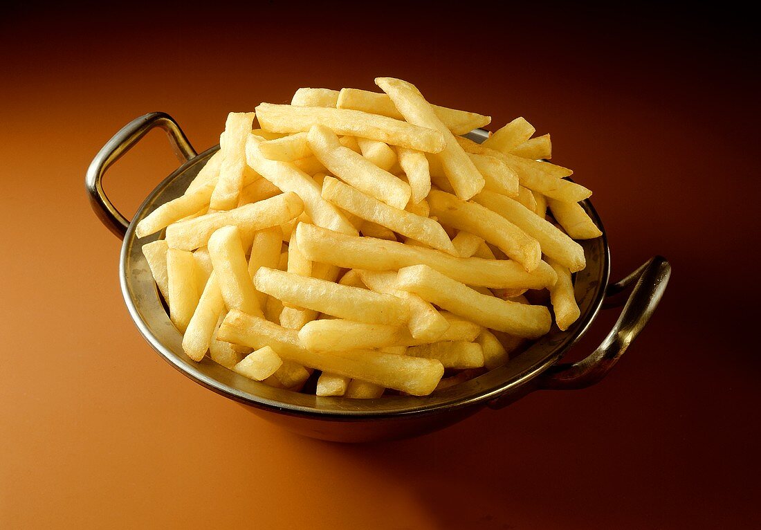 French Fries in a Metal Bowl