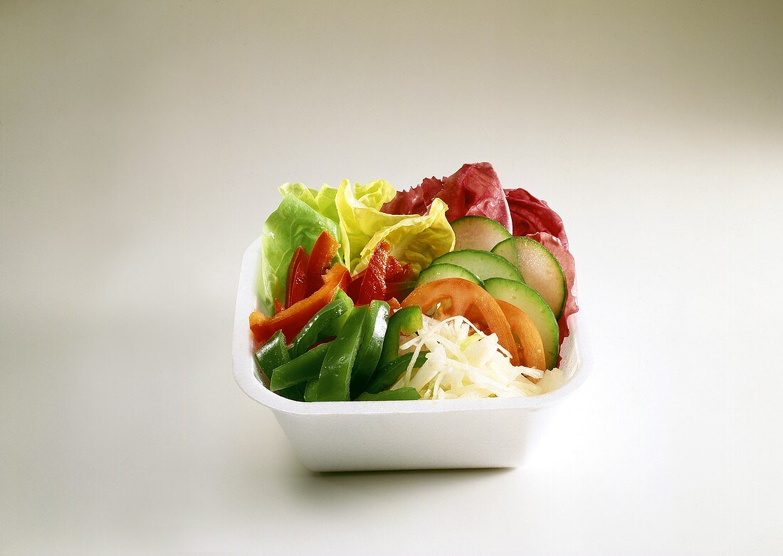 Small Takeout Salad with Raw Veggies