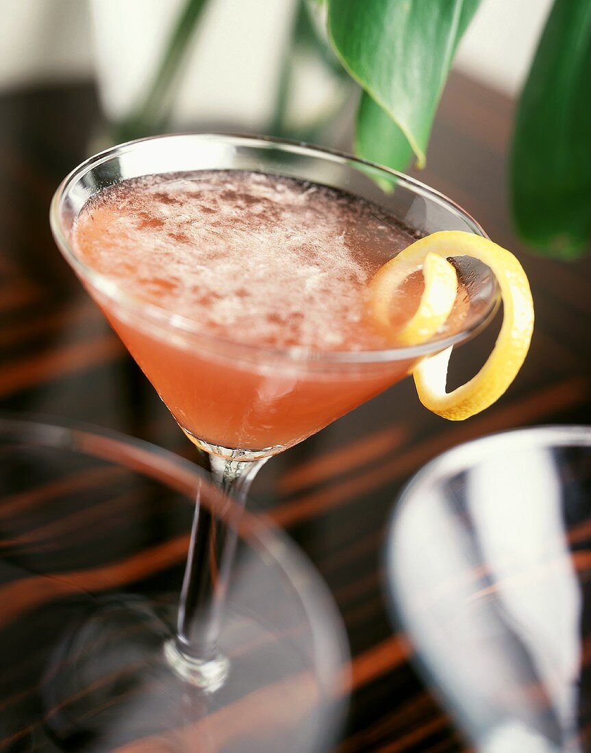 Pink Martini with Lemon Peel