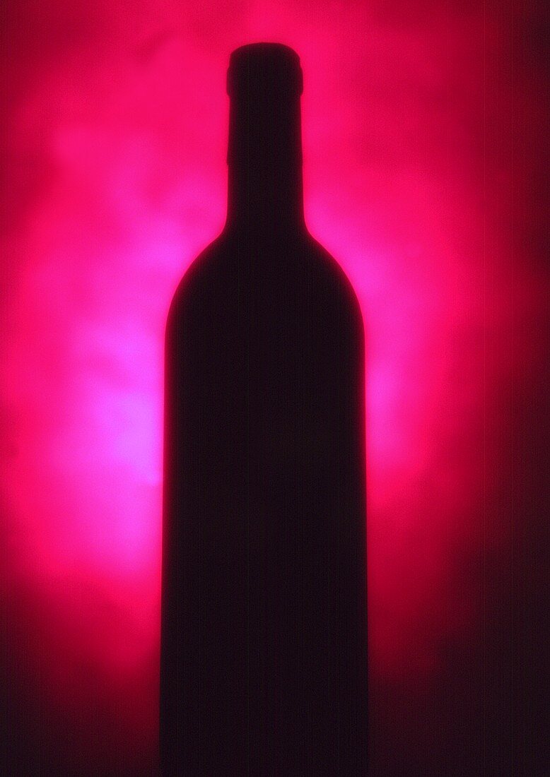 Silhouette einer Weinflasche