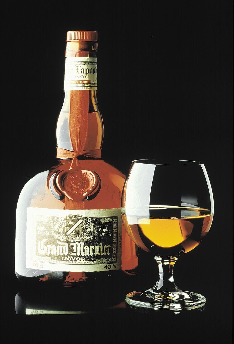 Bottle and Glass of Grand Marnier