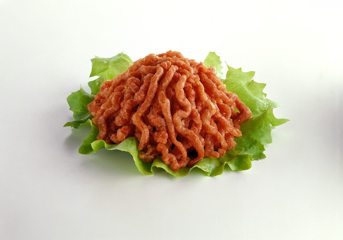 Ground Beef on a Lettuce Leaf