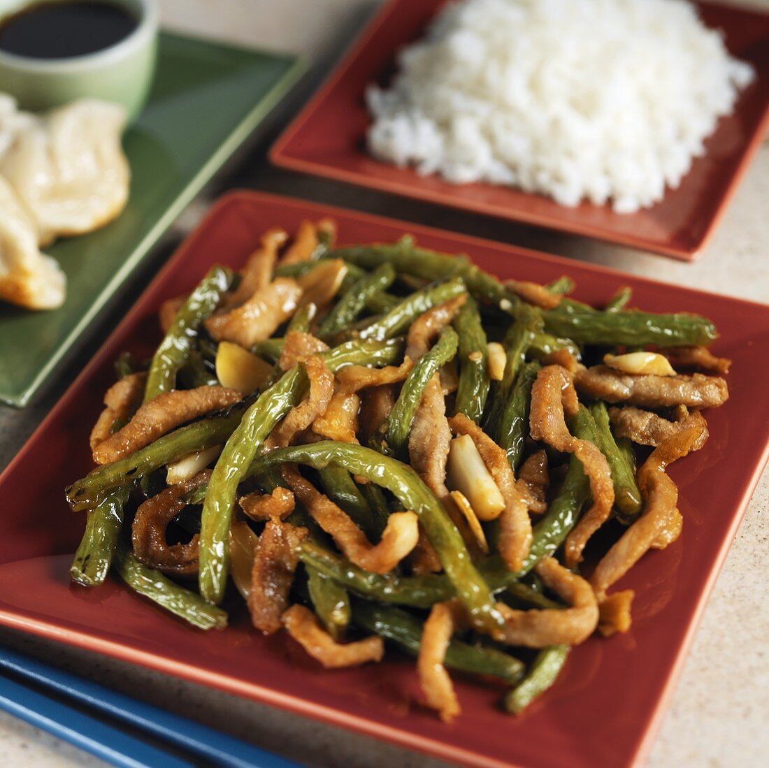 Spicy Pork with Green Beans and Rice