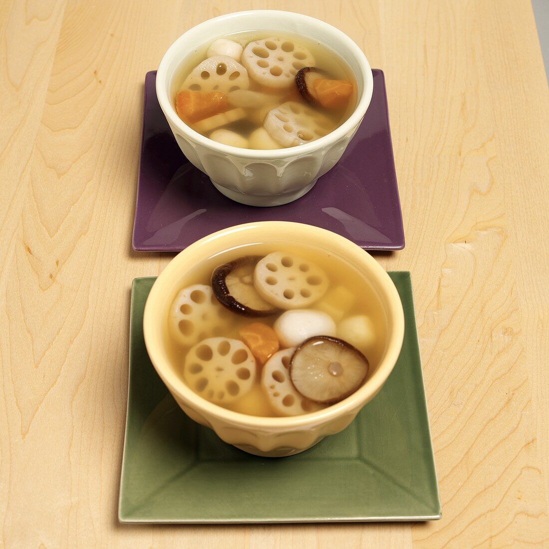 Two Bowls of Japanese Vegetable Soup