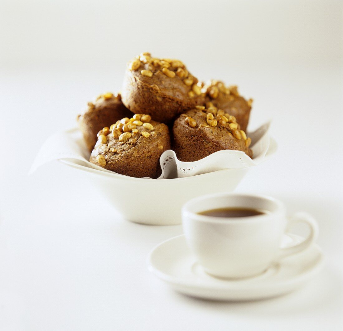 Pineapple muffins and cup of coffee