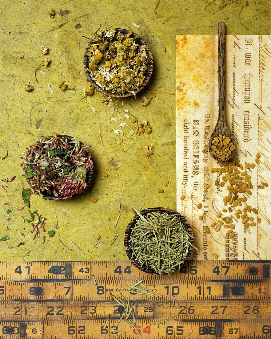 Assorted Dried Spices From Overhead