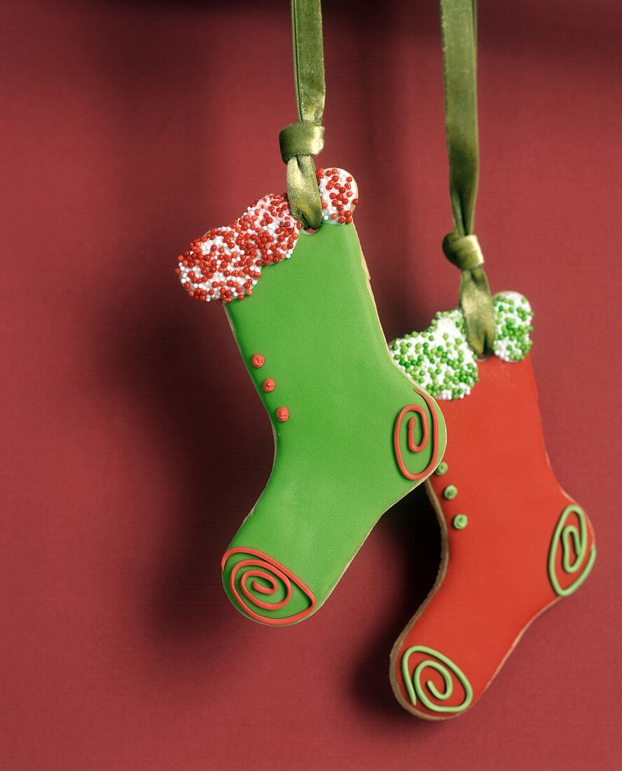 Boot-shaped Christmas biscuits