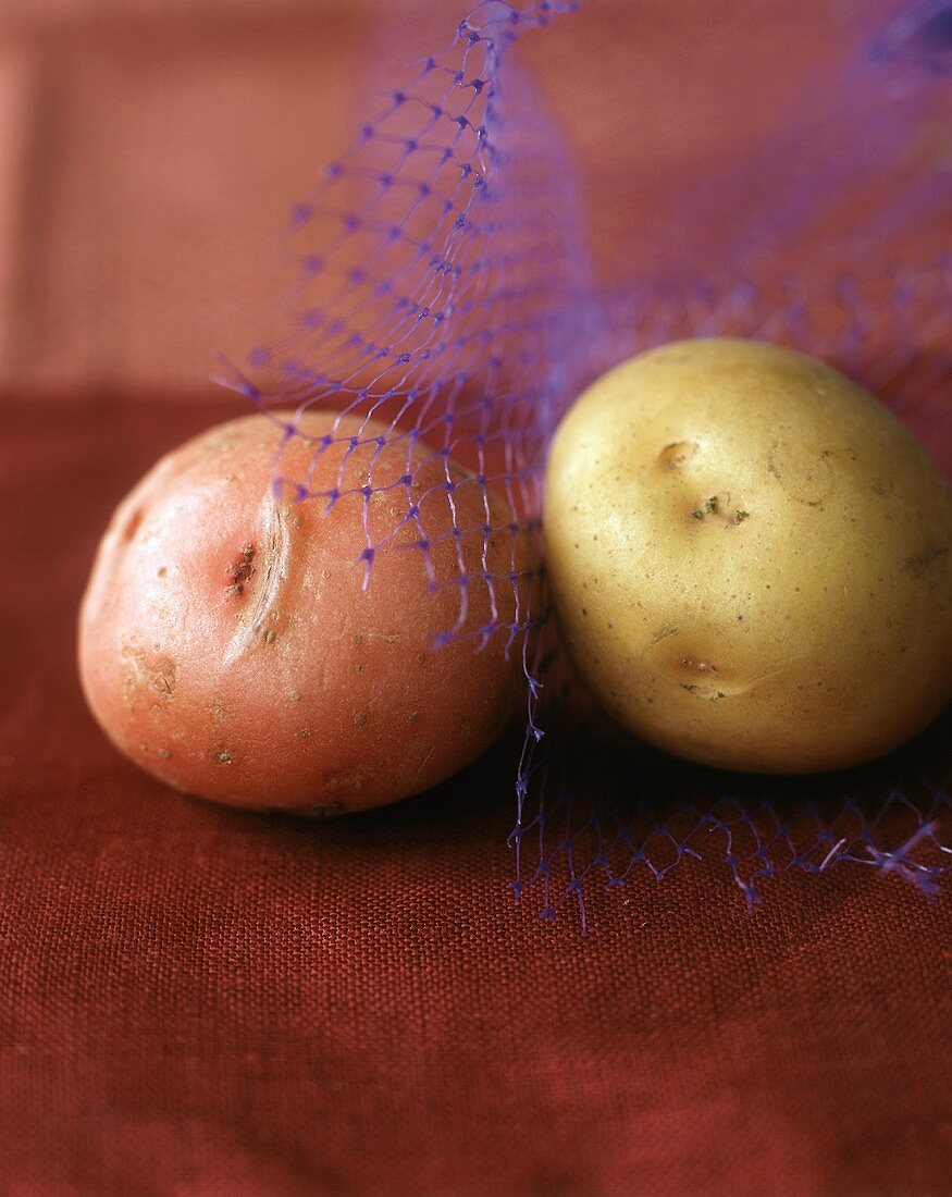 Rote und weiße Kartoffel