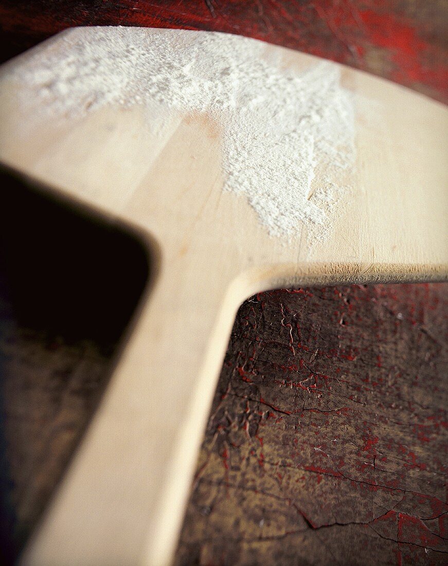Floured Wooden Pizza Paddle