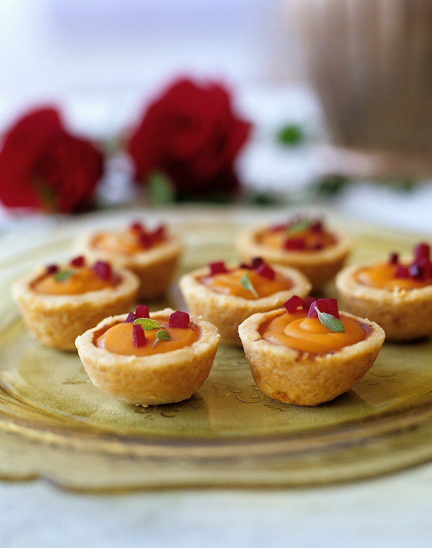 Mini Cheese Tartlets with Bell Pepper and Sage