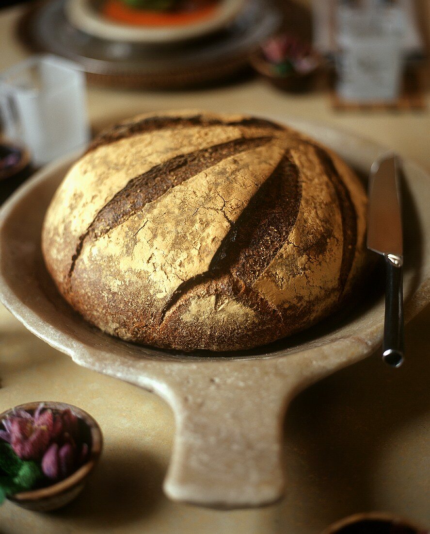 A Round Loaf of Dark Bread