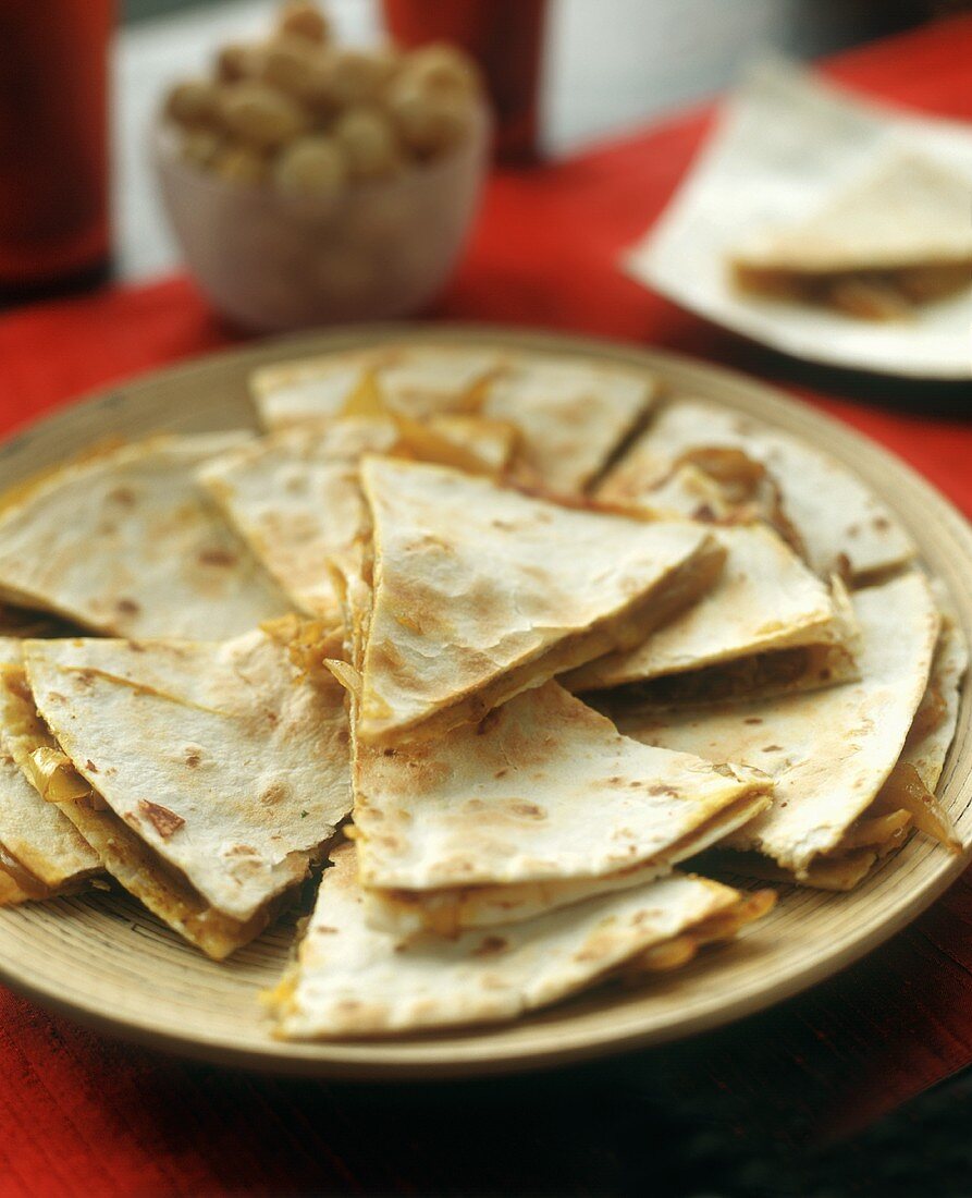 Cheese and onion quesadillas