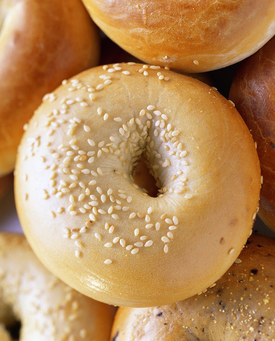 Close Up of Sesame Seed Bagel