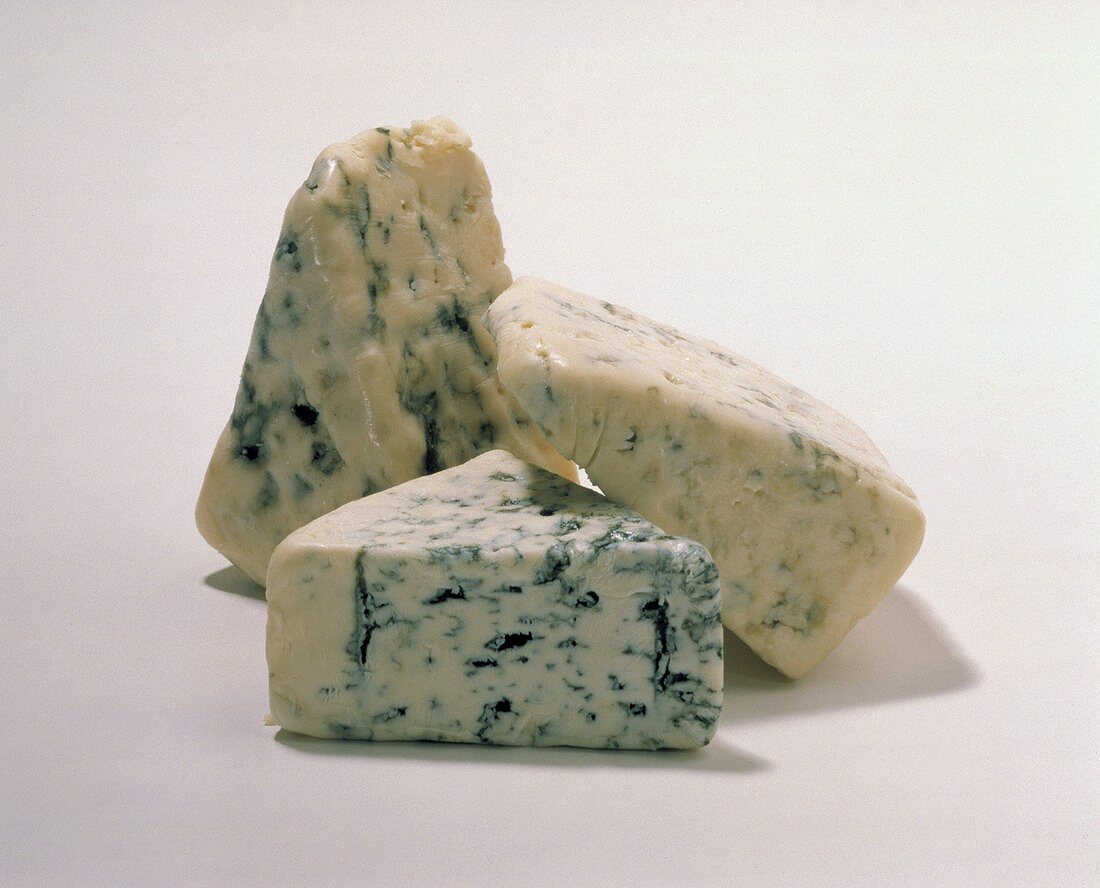 Three Wedges of Blue Cheese