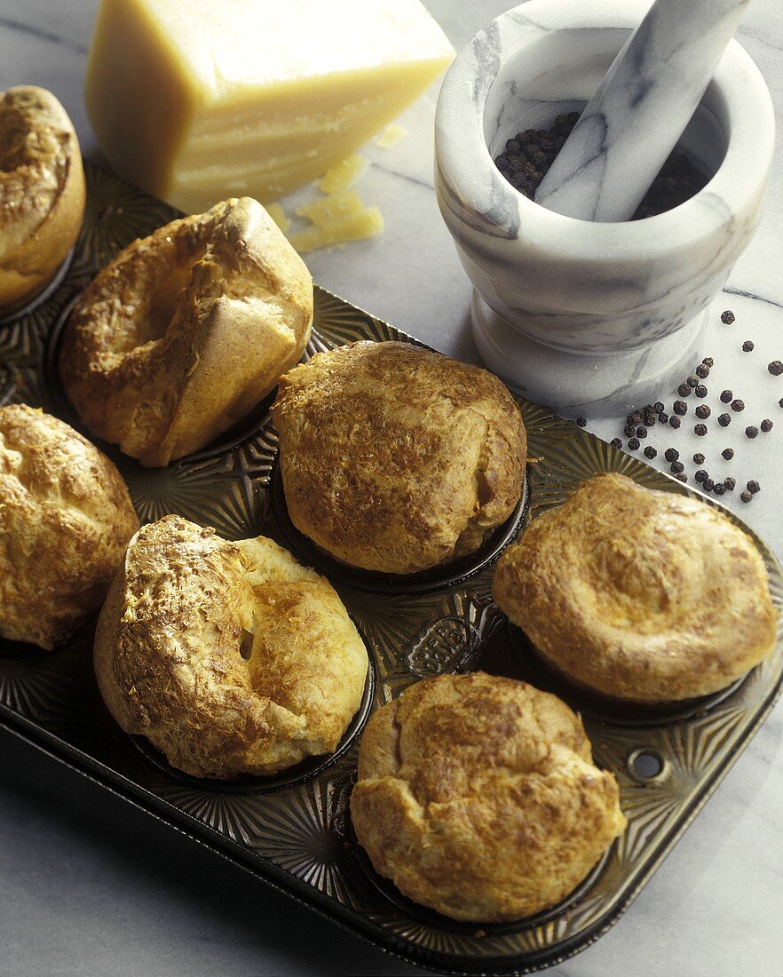 Parmesan-Pepper Popovers Still in the Pan