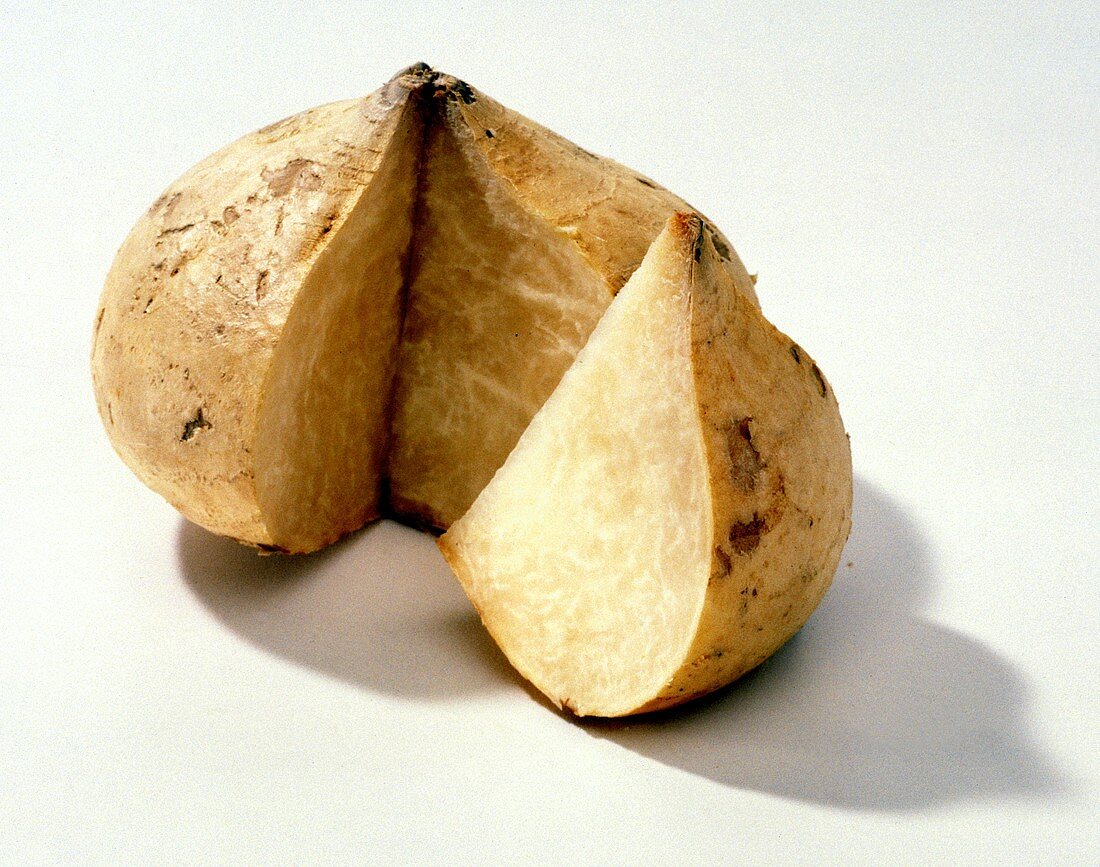 Jicama with a Wedge Cut Out