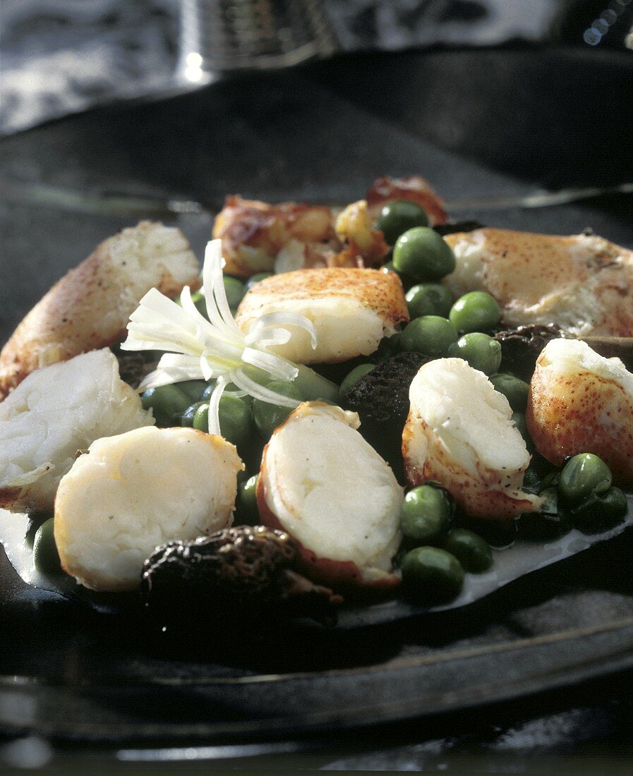 Lobster with Peas and Morels