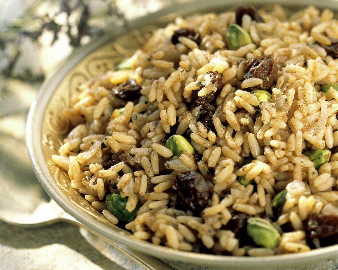 Rice Salad with Pistachios and Raisins