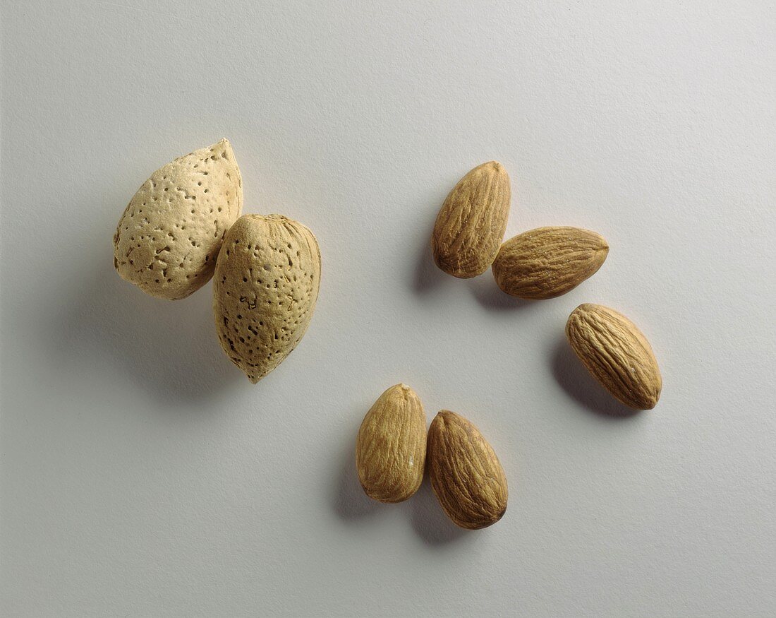 Almonds in and out of Shell