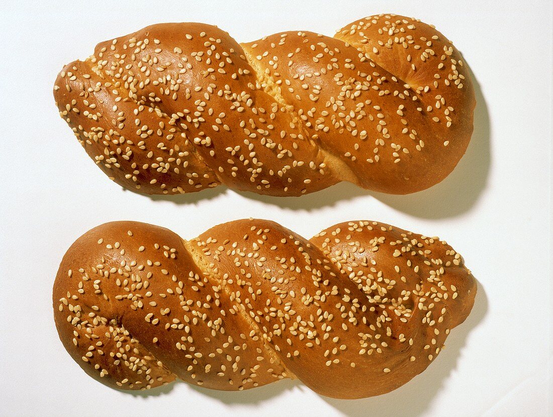 Two Loaves of Bread with Sesame Seeds