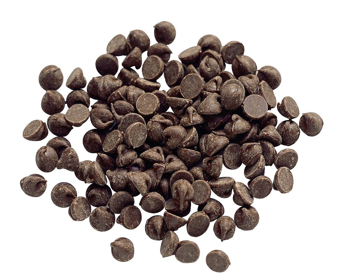 Chocolate Chips auf einem Haufen