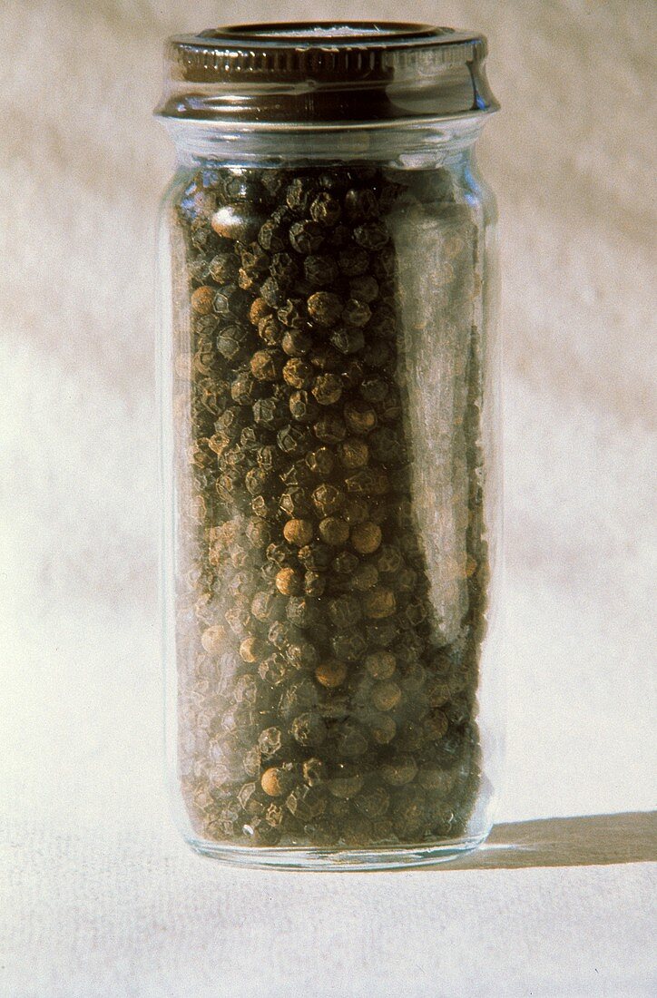 A Jar of Black Peppercorns