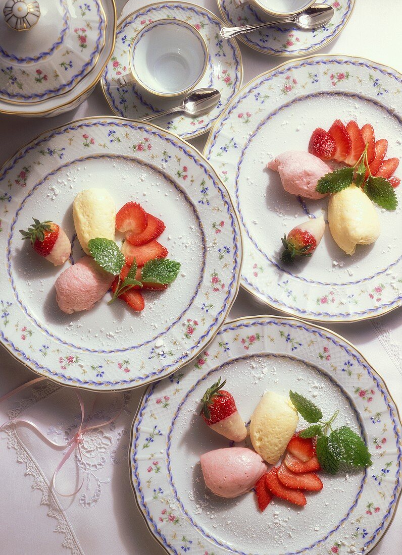 Strawberry Mousse & Marzipan Mousse