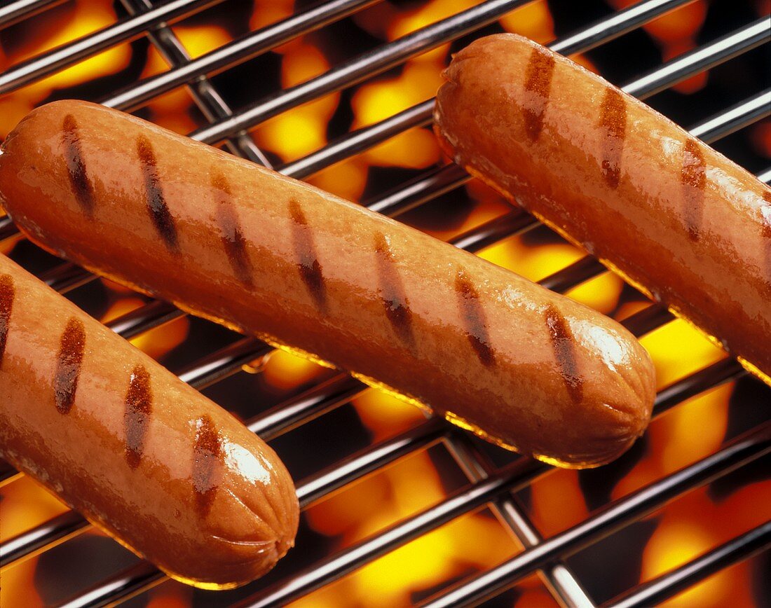 Hot Dogs on the Grill; Hot Coals
