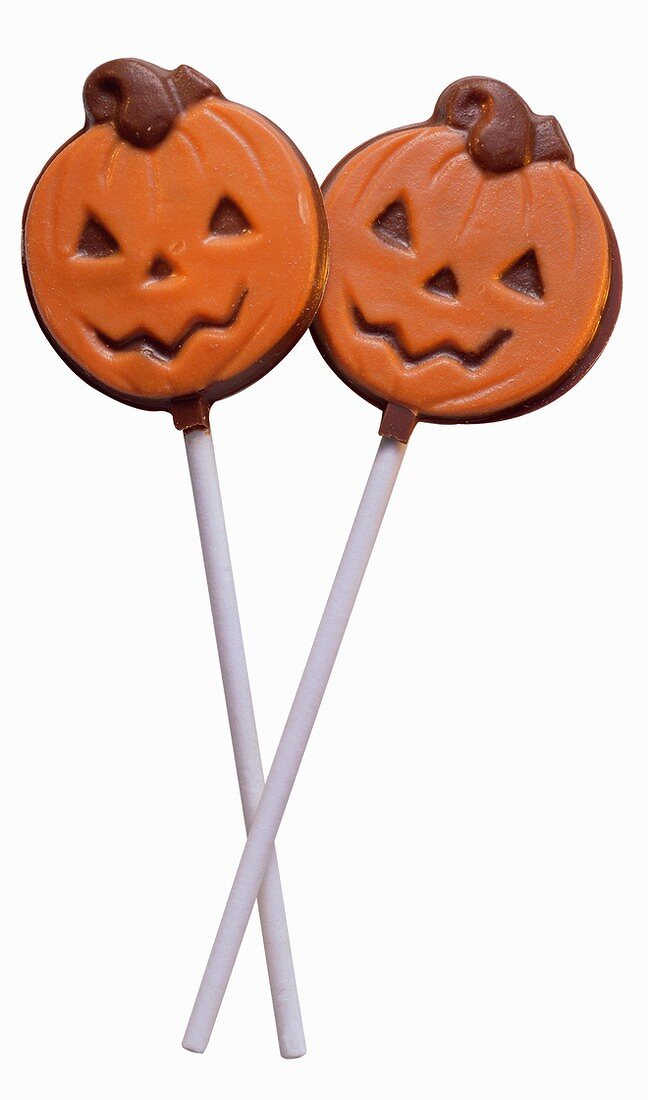 Two Jack o' Lantern Lollipops