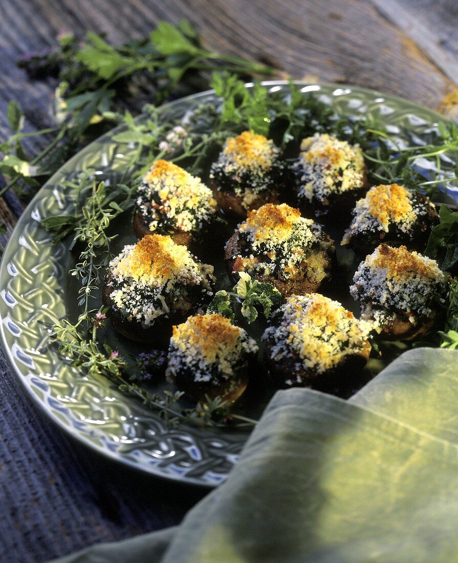 A Platter of Stuffed Mushrooms