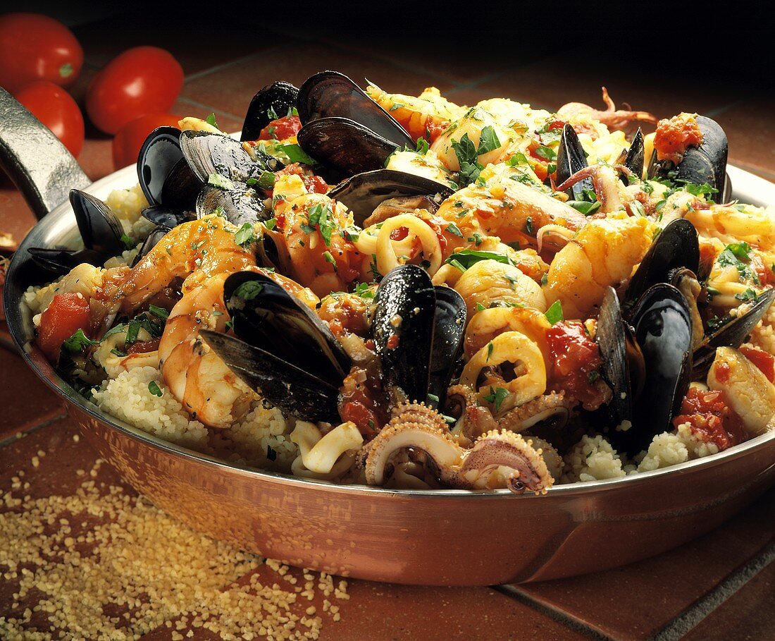 Seafood Stew Over Couscous