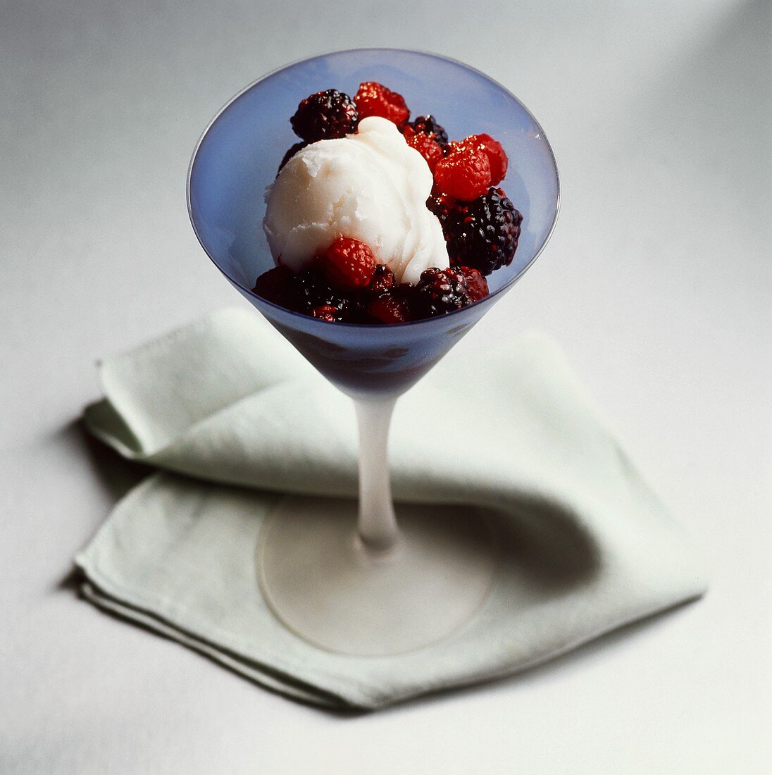 Lemon Sorbet with Berries