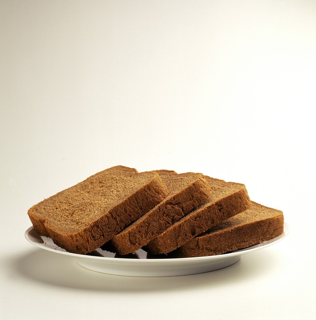 Slices of Wheat Bread on a Plate