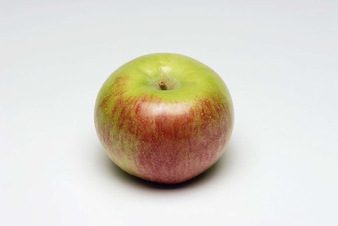 Ein rot-grüner Apfel (Sorte: Macoun)