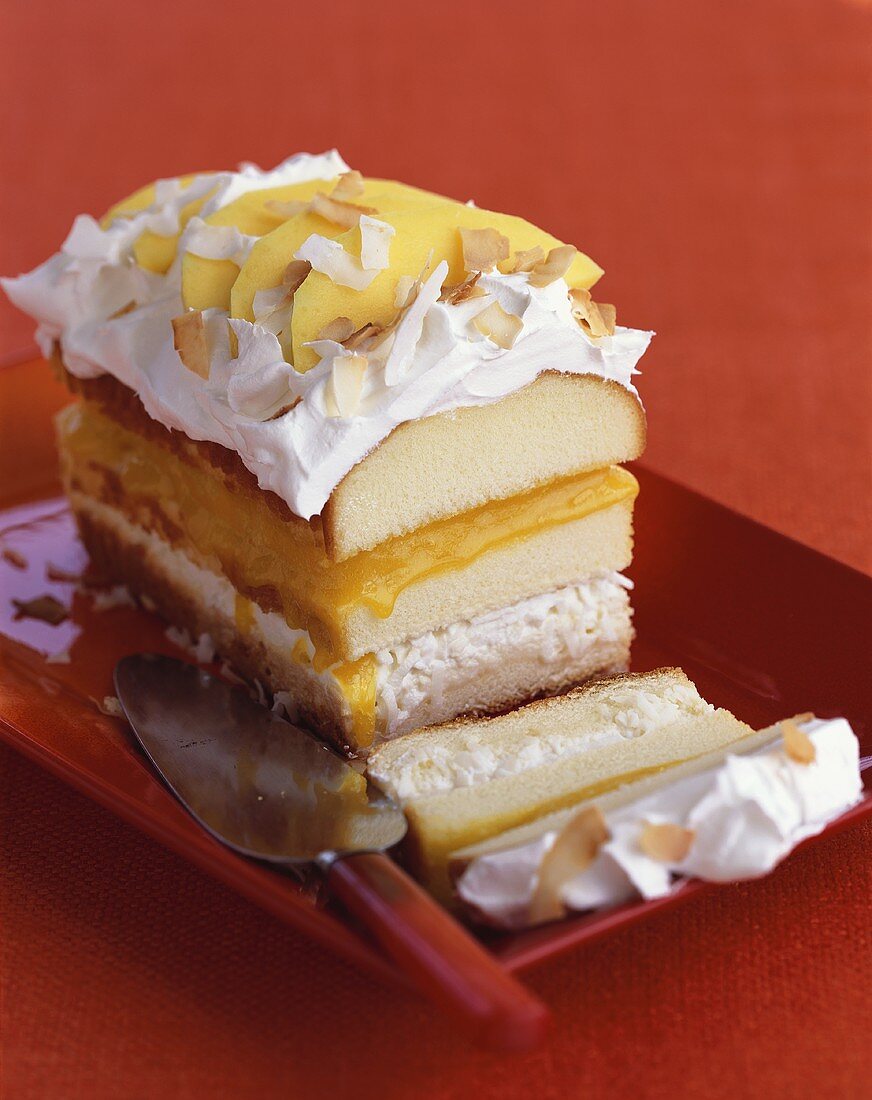 Chilled peach layer cake