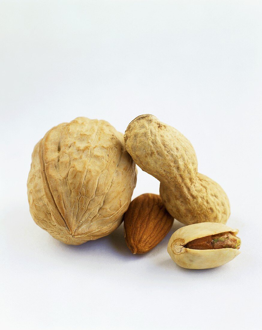 Pistachio, peanut, almond and walnut