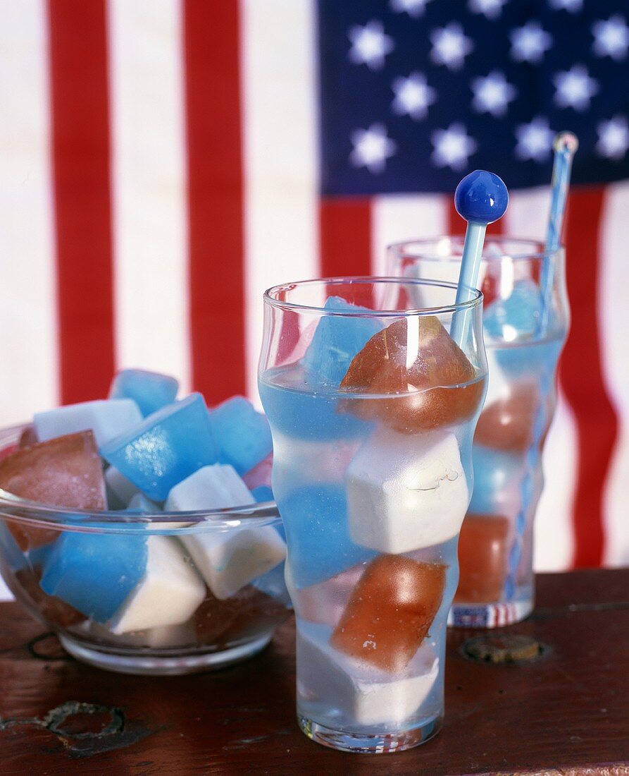 Ice cubes for the 4th of July