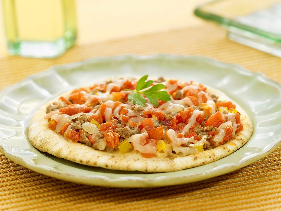 Pita Bread Pizza with Fresh Tomato Topping