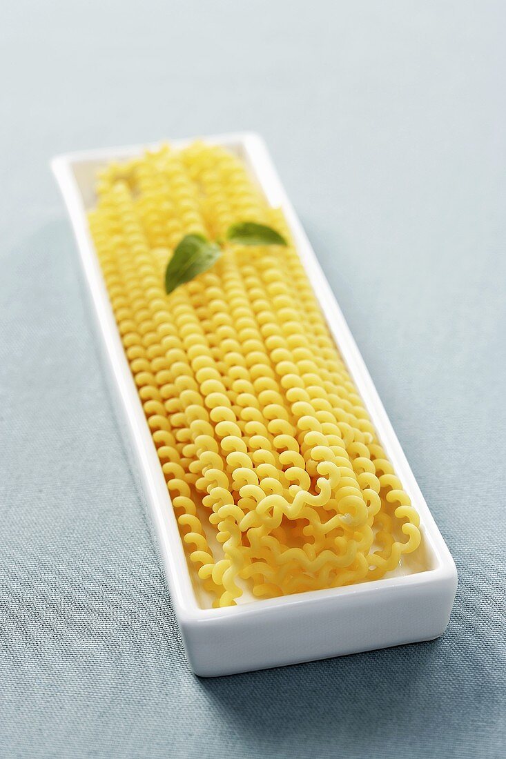 Fusilli Noodles in a Rectangular Dish