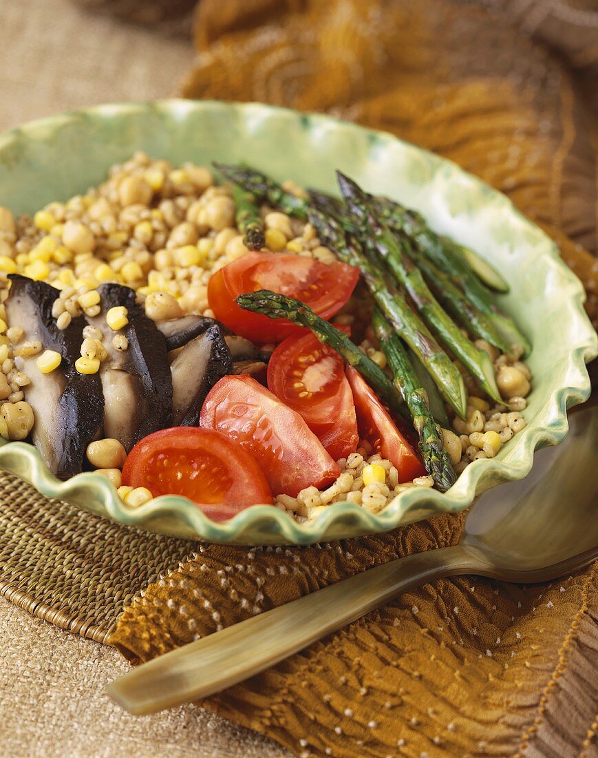 Sauteed Vegetables on a Bed of Barley