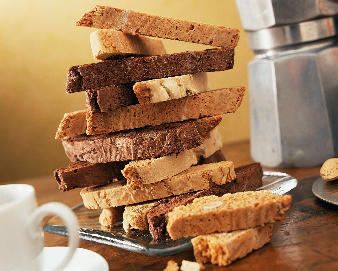 Stacked Assorted Biscotti