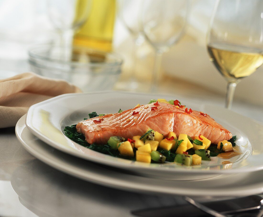 Baked Salmon with Fruit Salsa