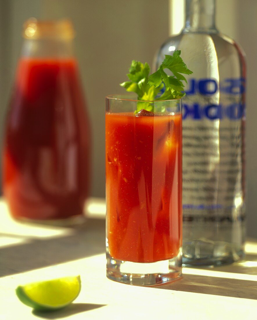 Bloody Mary with Bottle and Lime