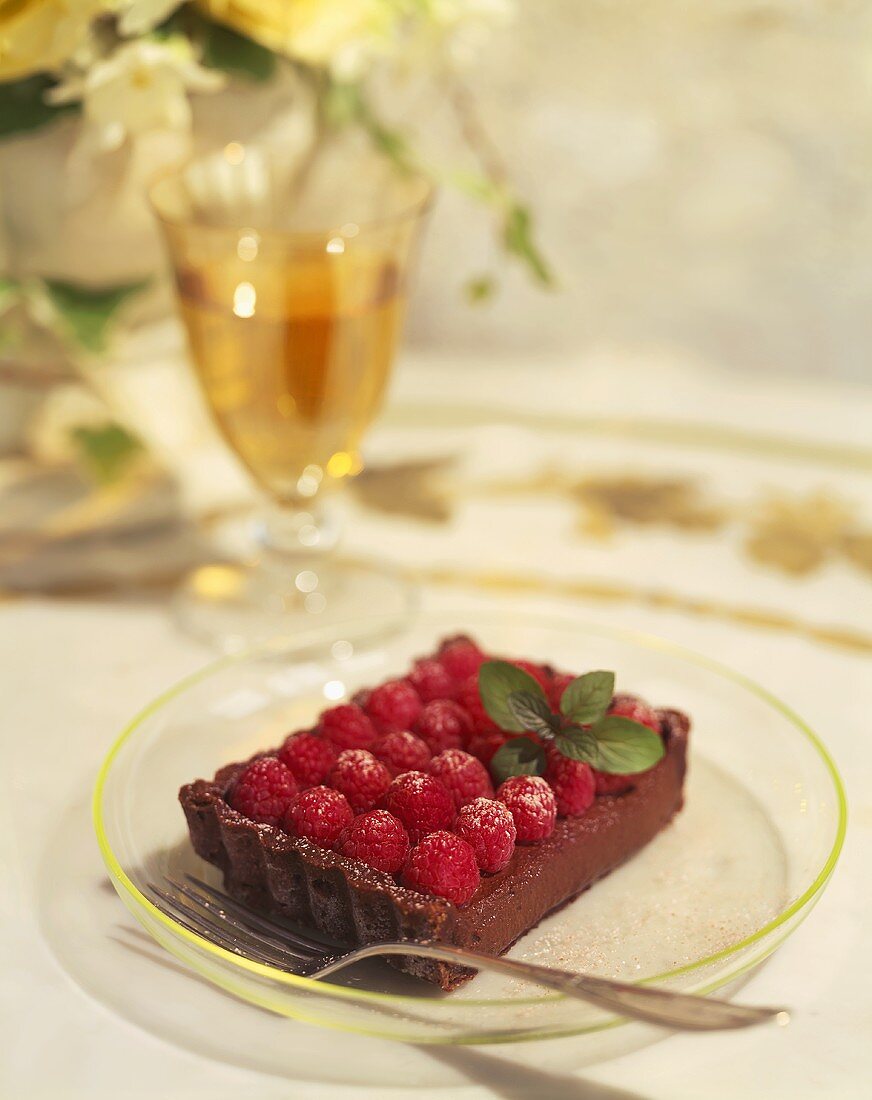 A Slice of Chocolate Raspberry Tart